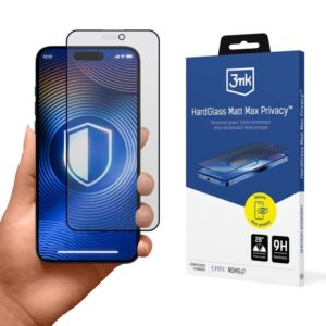 Szkło hartowane 3mk Hardglass Matt Max Privacy na Apple iPhone 15/16