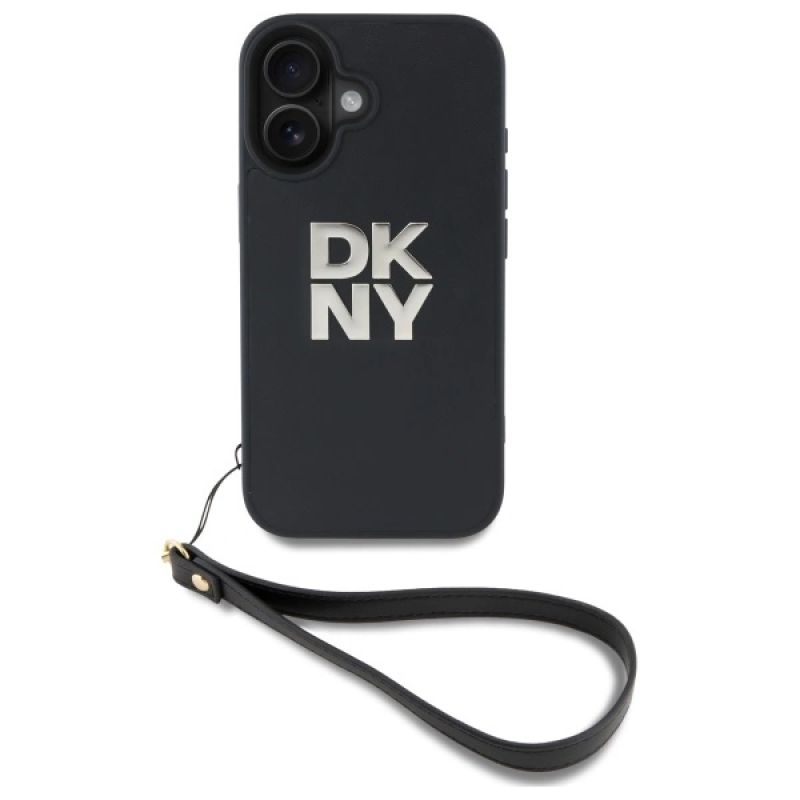 Etui DKNY Wrist Strap Stock Logo na iPhone 16 - czarne - obrazek 2