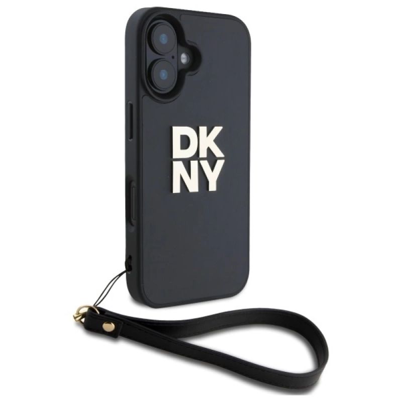 Etui DKNY Wrist Strap Stock Logo na iPhone 16 - czarne - obrazek 3