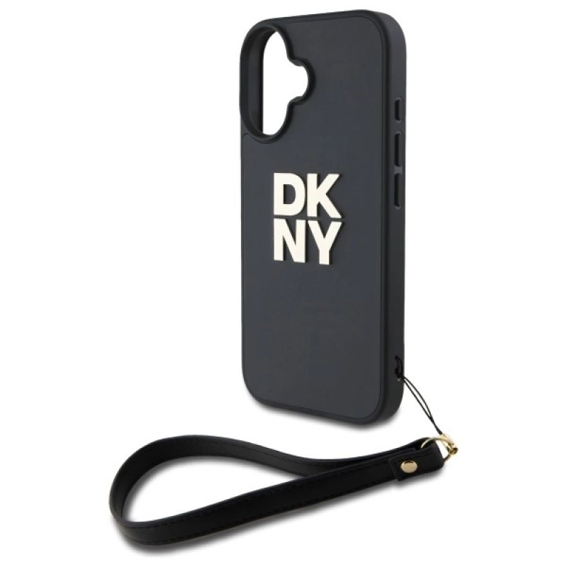 Etui DKNY Wrist Strap Stock Logo na iPhone 16 - czarne - obrazek 5