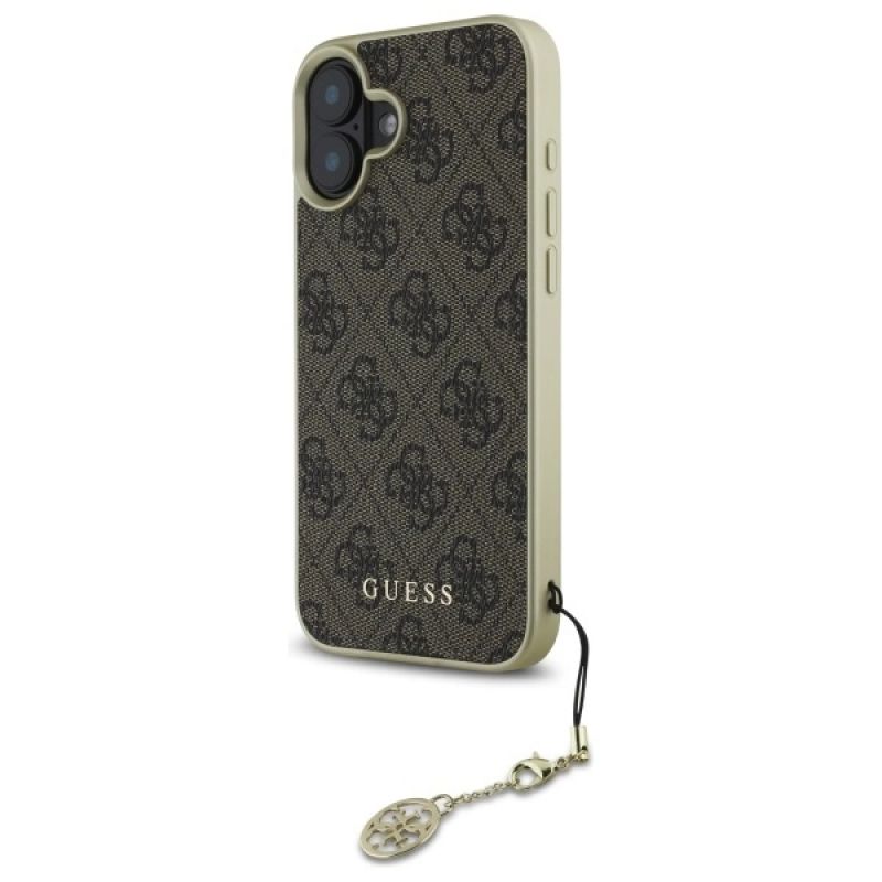 Etui Guess 4G Charms Collection na iPhone 16 Plus - brązowe - obrazek 2