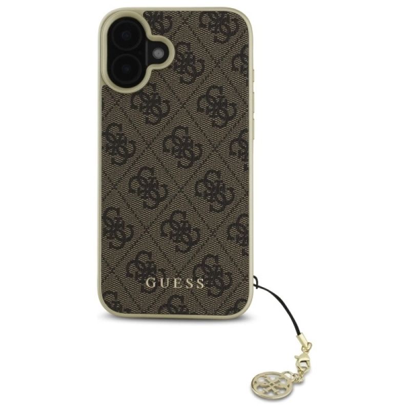 Etui Guess 4G Charms Collection na iPhone 16 Plus - brązowe - obrazek 3