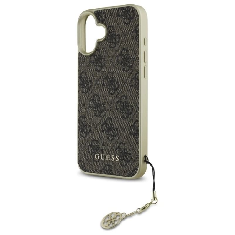 Etui Guess 4G Charms Collection na iPhone 16 Plus - brązowe - obrazek 6