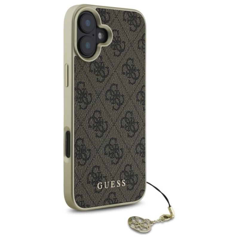 Etui Guess 4G Charms Collection na iPhone 16 - brązowe - obrazek 4