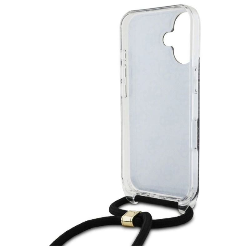 Etui Guess Crossbody Cord 4G Print na iPhone 16 - czarne - obrazek 6