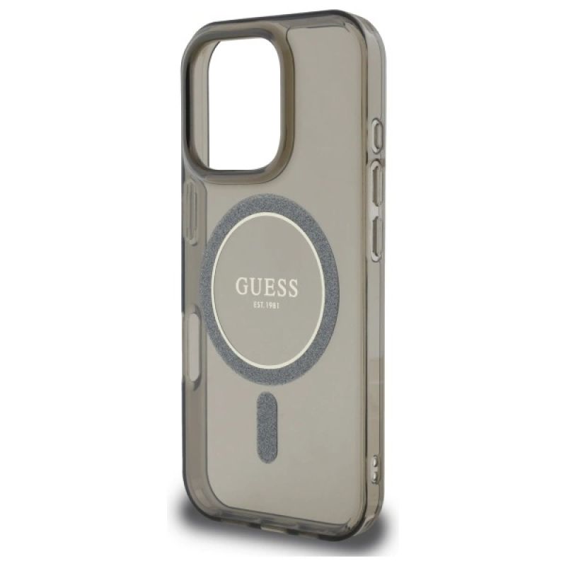 Etui Guess IML Glitter Circle MagSafe na iPhone 16 Pro - czarne - obrazek 6