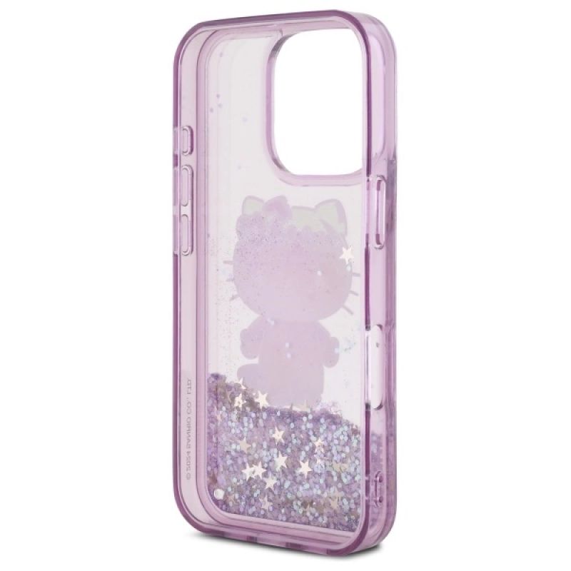 Etui Hello Kitty Liquid Glitter 50TH Anniversary Party na iPhone 16 Pro - fioletowe - obrazek 7