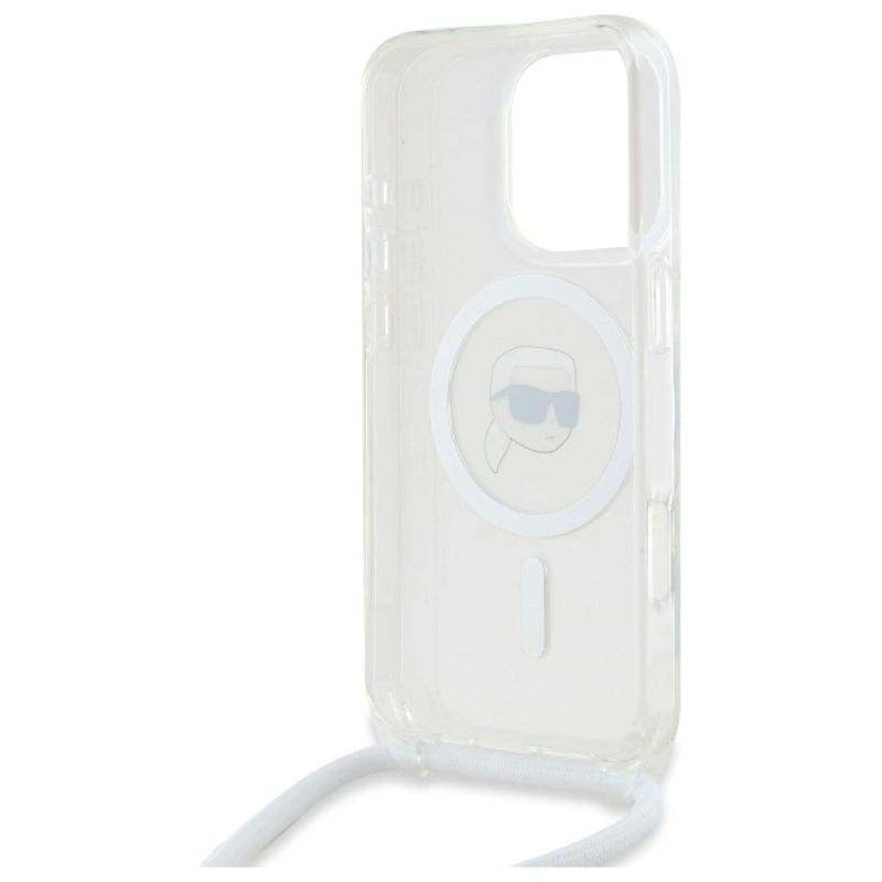 Etui Karl Lagerfeld Crossbody IML Karl Head Magsafe na iPhone 16 Pro - przezroczyste - obrazek 6