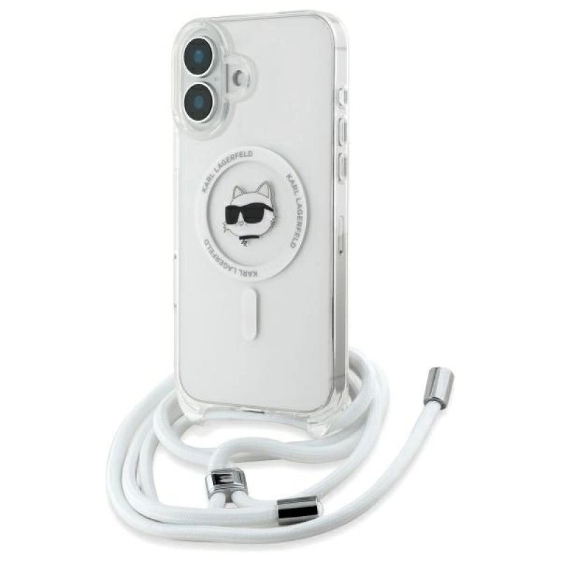 Etui Karl Lagerfeld IML Choupette Head & Cord Magsafe na iPhone 16 - przezroczyste
