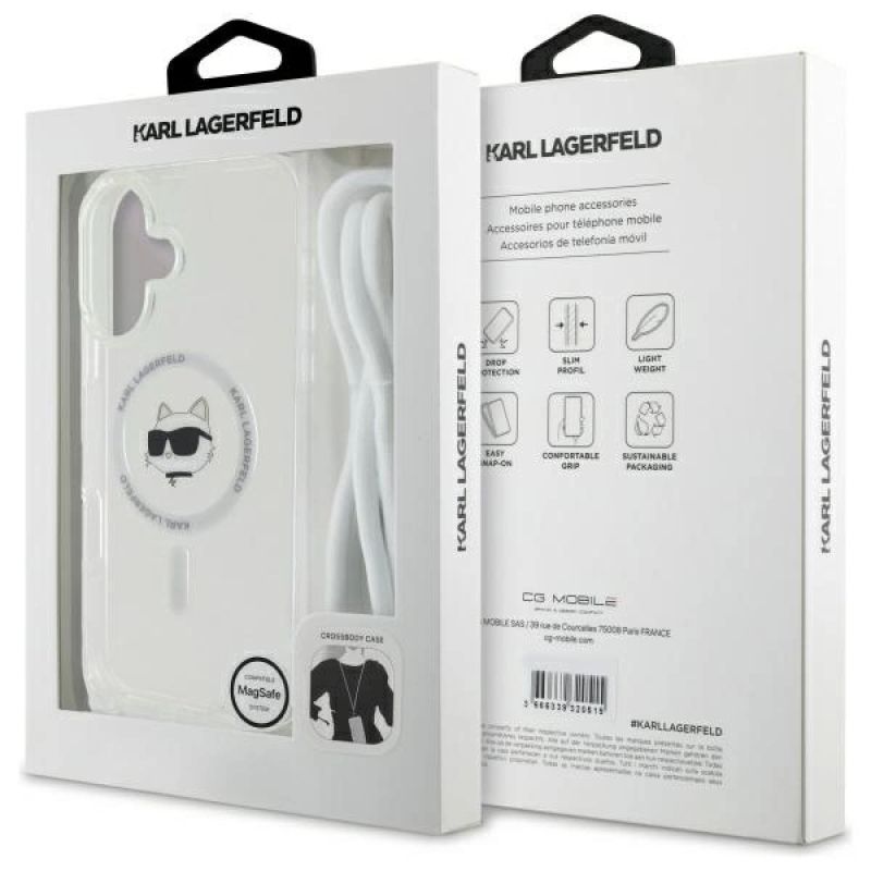 Etui Karl Lagerfeld IML Choupette Head & Cord Magsafe na iPhone 16 - przezroczyste - obrazek 7