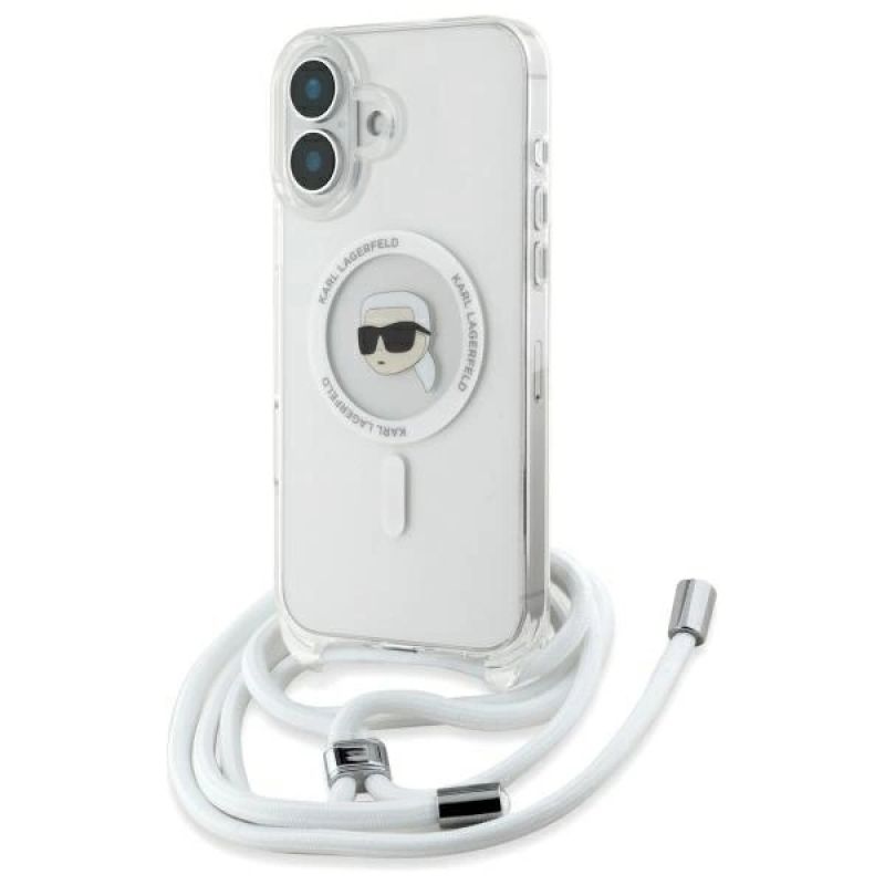 Etui Karl Lagerfeld Crossbody IML Karl Head Magsafe na iPhone 16 - przezroczyste