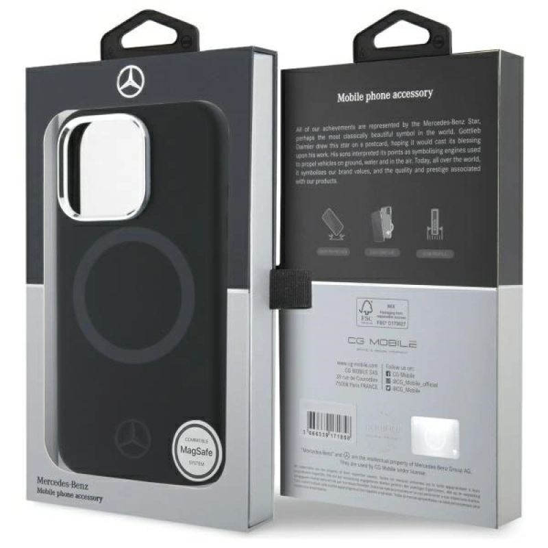 Etui Mercedes Silicone Tonal Logo MagSafe na iPhone 16 Pro - czarne - obrazek 8