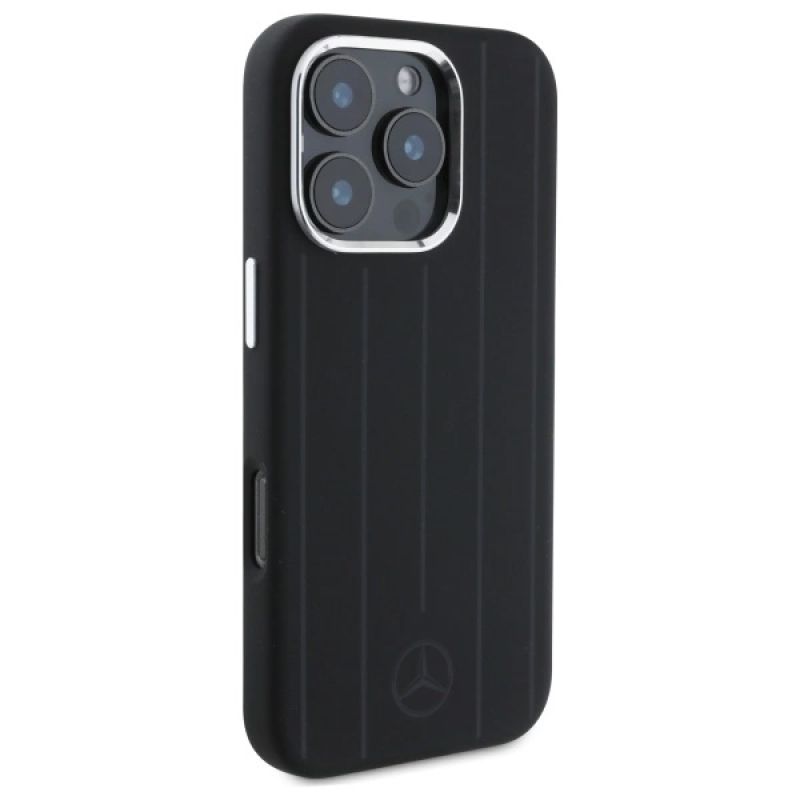 Etui Mercedes Silicone Vertical Tonal Stripes MagSafe na iPhone 16 Pro Max - czarne - obrazek 4