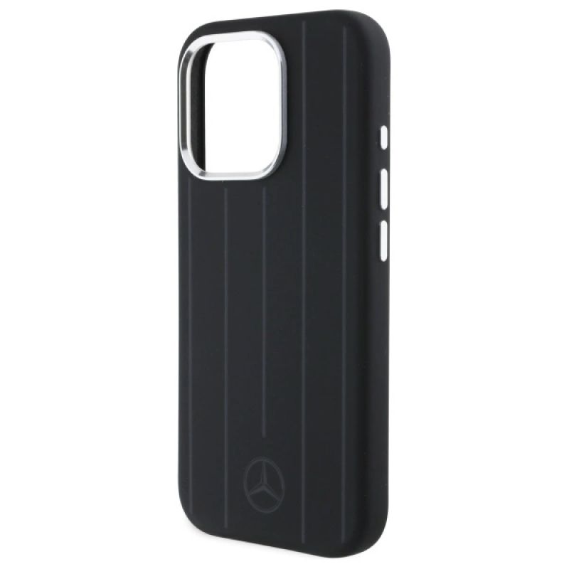 Etui Mercedes Silicone Vertical Tonal Stripes MagSafe na iPhone 16 Pro Max - czarne - obrazek 6
