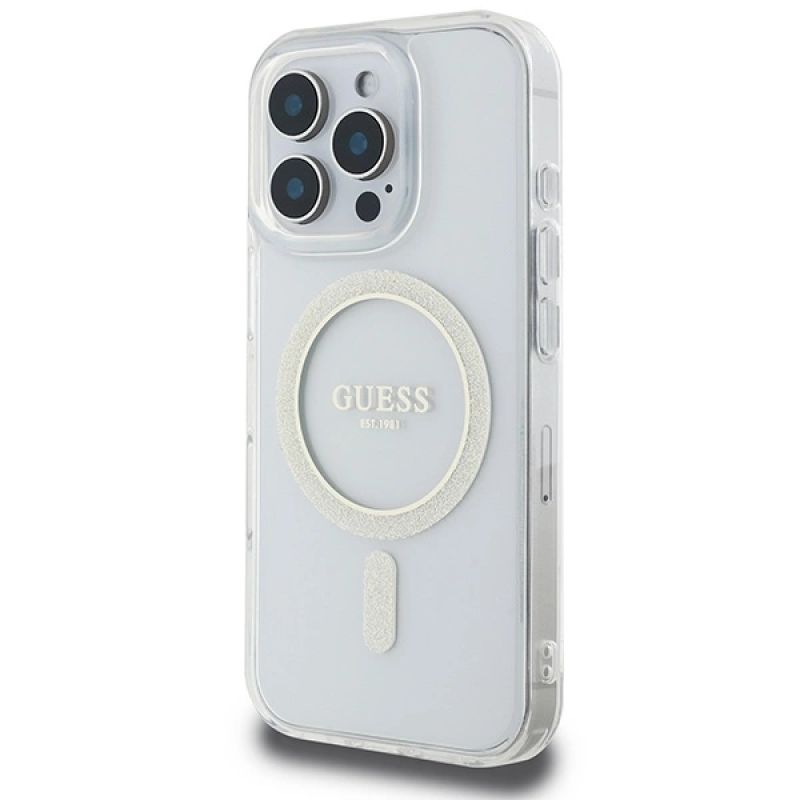 Etui Guess IML Glitter Circle MagSafe na iPhone 16 Pro Max - przezroczyste - obrazek 2