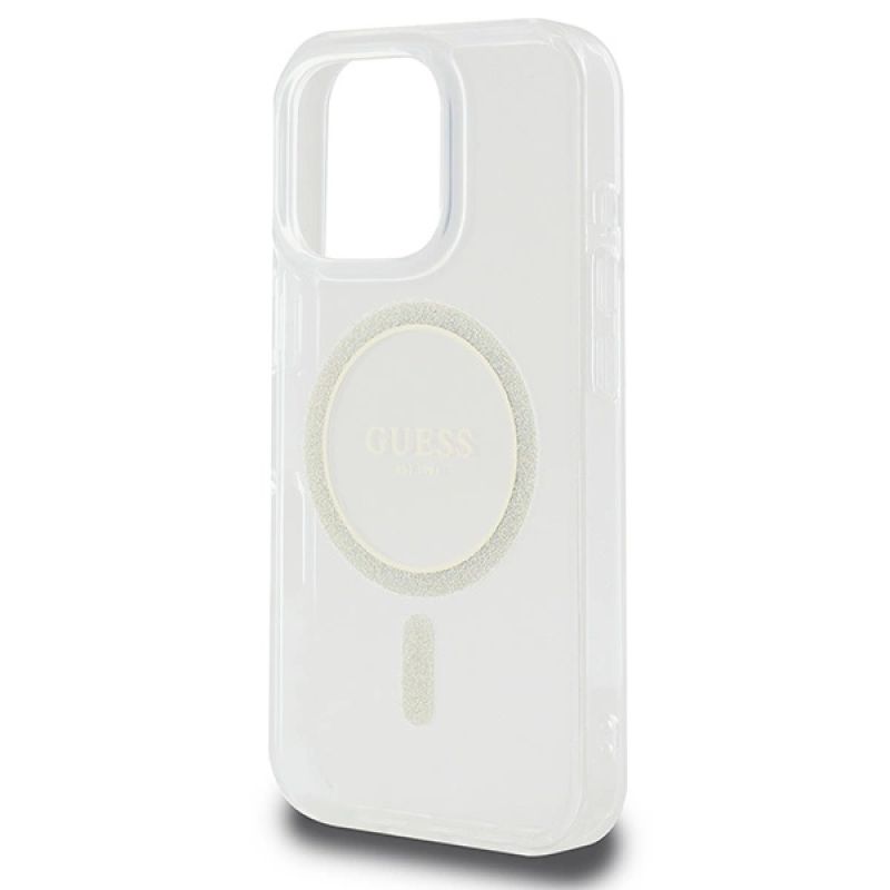 Etui Guess IML Glitter Circle MagSafe na iPhone 16 Pro Max - przezroczyste - obrazek 6