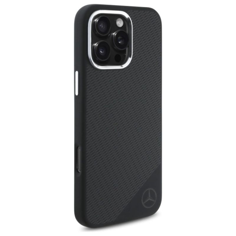 Mercedes MEHMP16L23SUGDK iPhone 16 Pro 6.3" czarny/black hardcase Silicone Tonal Logo Wood Pattern MagSafe - obrazek 4