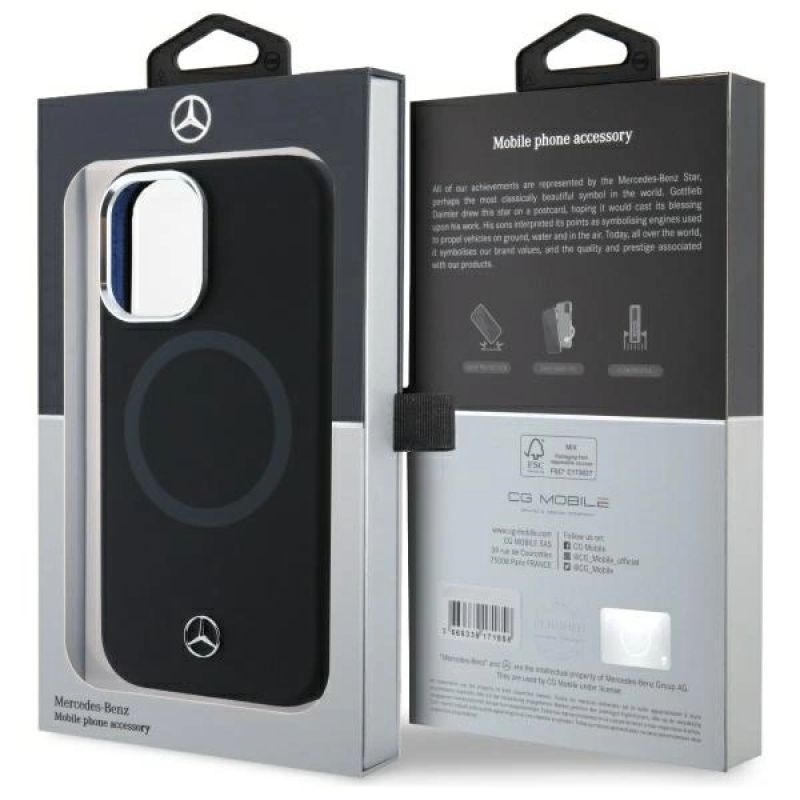 Mercedes MEHMP16S23SUTTK iPhone 16 6.1" czarny/black hardcase Silicone Tonal Logo MagSafe - obrazek 8