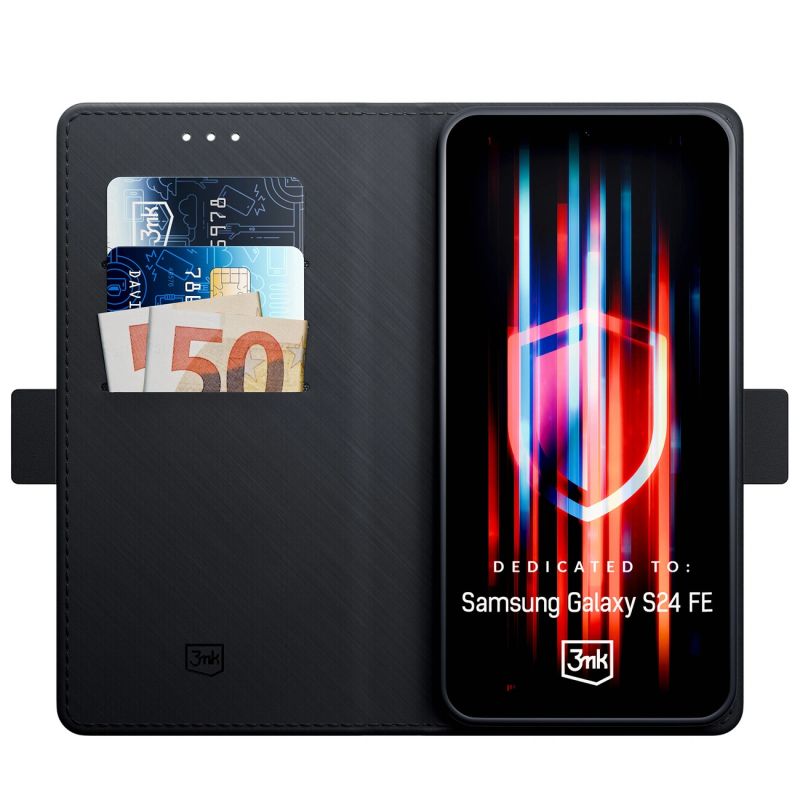 Etui 3mk Wallet Case na Samsung Galaxy S24 FE - czarne - obrazek 3