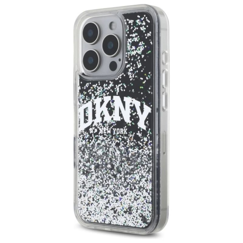 DKNY DKHCP16XLBNAEK iPhone 16 Pro Max 6.9" czarny/black hardcase Liquid Glitter Arch Logo - obrazek 2