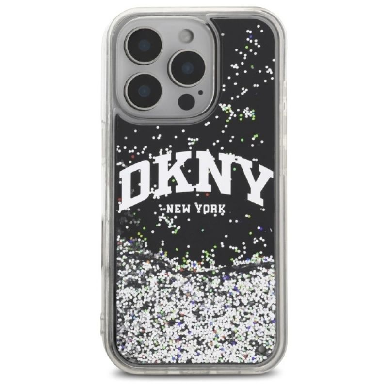 DKNY DKHCP16XLBNAEK iPhone 16 Pro Max 6.9" czarny/black hardcase Liquid Glitter Arch Logo - obrazek 3