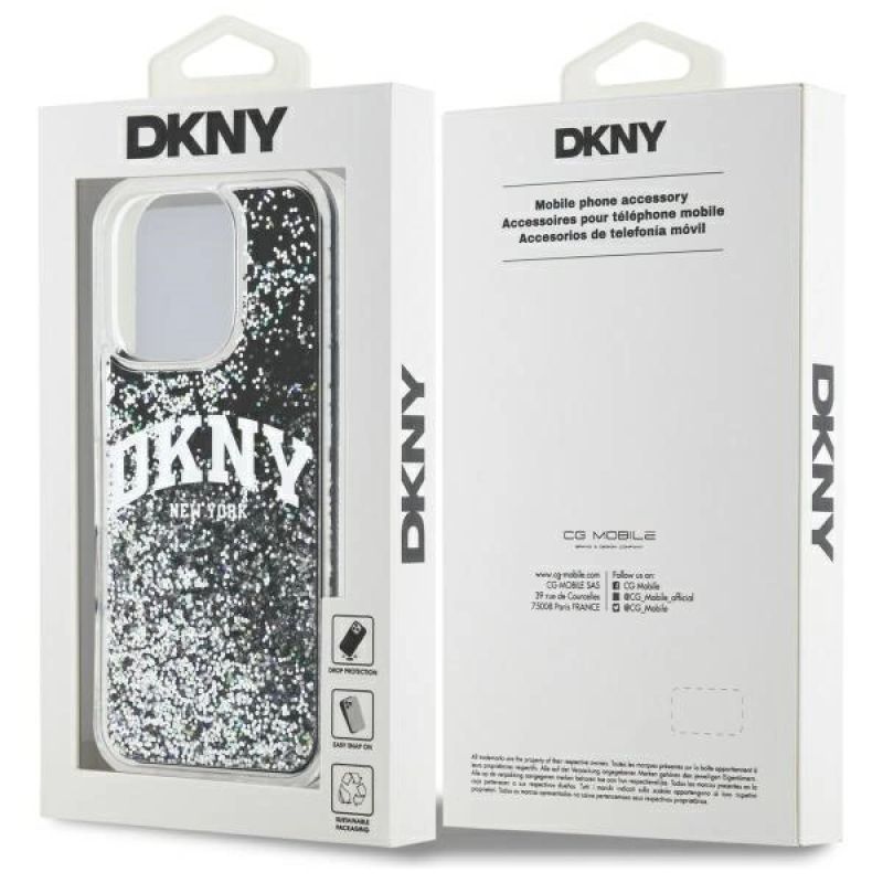 DKNY DKHCP16XLBNAEK iPhone 16 Pro Max 6.9" czarny/black hardcase Liquid Glitter Arch Logo - obrazek 8