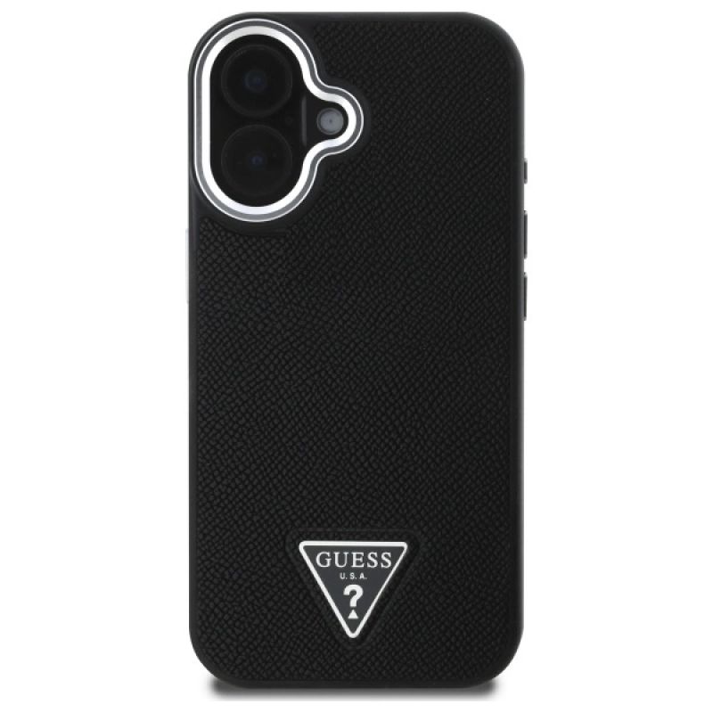 Guess GUHMP16MPGTSPSK iPhone 16 Plus 6.7" czarny/black hardcase Grained Triangle MagSafe - obrazek 3