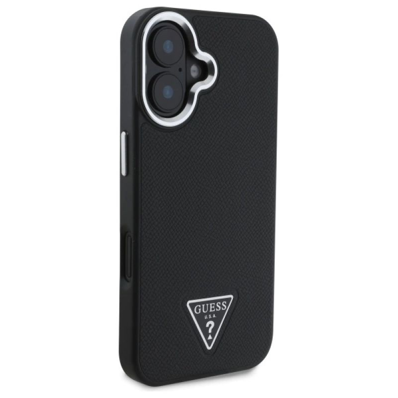 Guess GUHMP16MPGTSPSK iPhone 16 Plus 6.7" czarny/black hardcase Grained Triangle MagSafe - obrazek 4