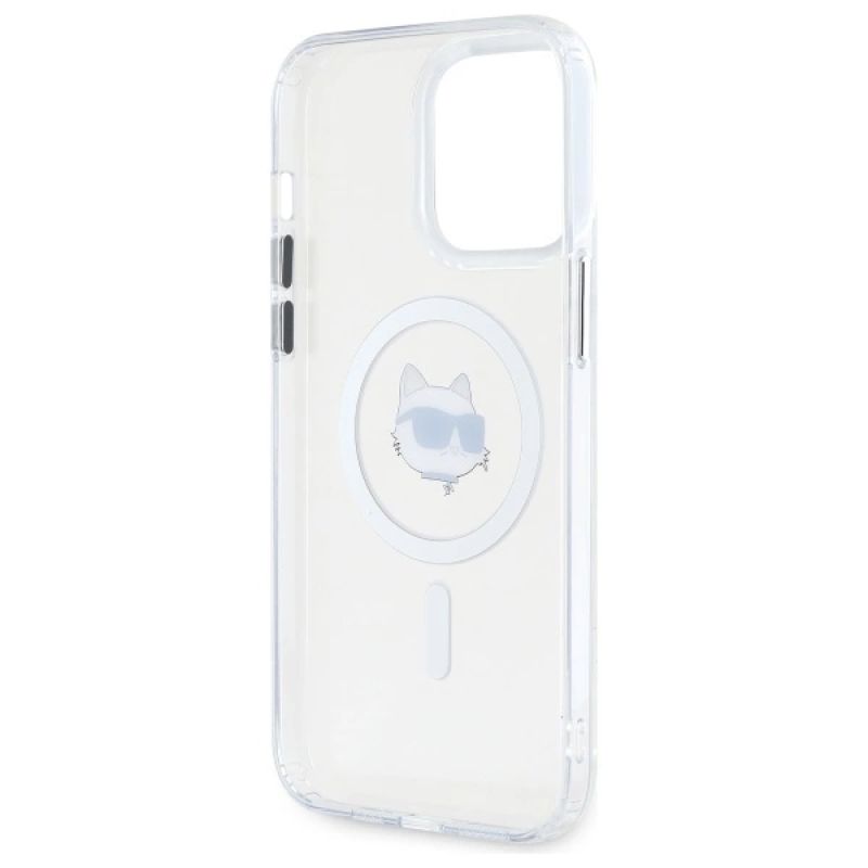 Etui Karl Lagerfeld IML Metal Choupette Head MagSafe na iPhone 14 Pro Max - białe - obrazek 7