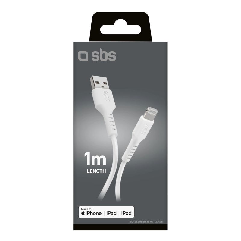 Kabel SBS TECABLEUSBIP589W USB-A - Lightning - biały - obrazek 2