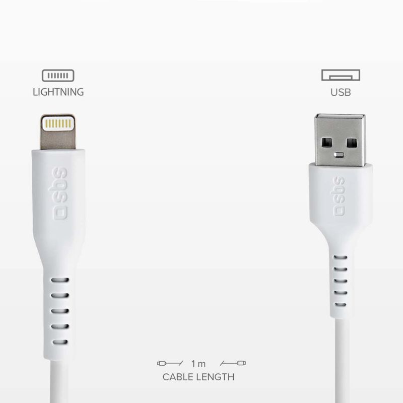 Kabel SBS TECABLEUSBIP589W USB-A - Lightning - biały - obrazek 5