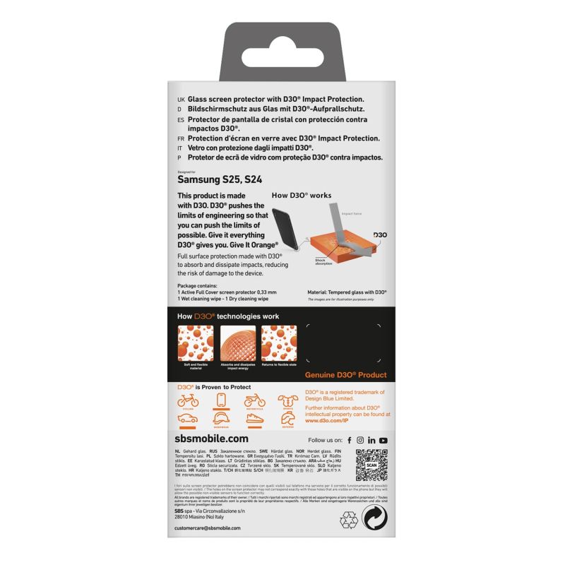 Szkło hartowane SBS Tempered Glass D3O z ramką do Samsung Galaxy S25 / S24 - obrazek 4
