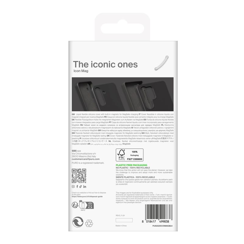 Etui silikonowe Puro Icon Mag z MagSafe do Samsung Galaxy S25 - czarne - obrazek 11
