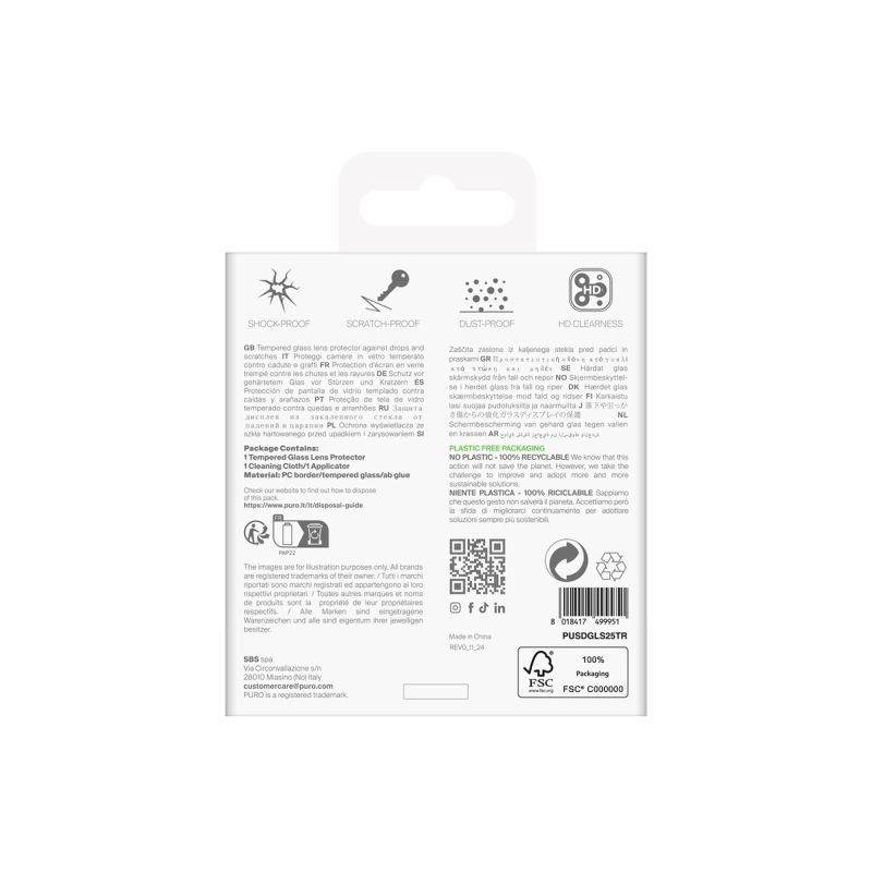 Szkło hartowane Puro Single Camera Lens na soczewki aparatu do Samsung Galaxy S25 - obrazek 3