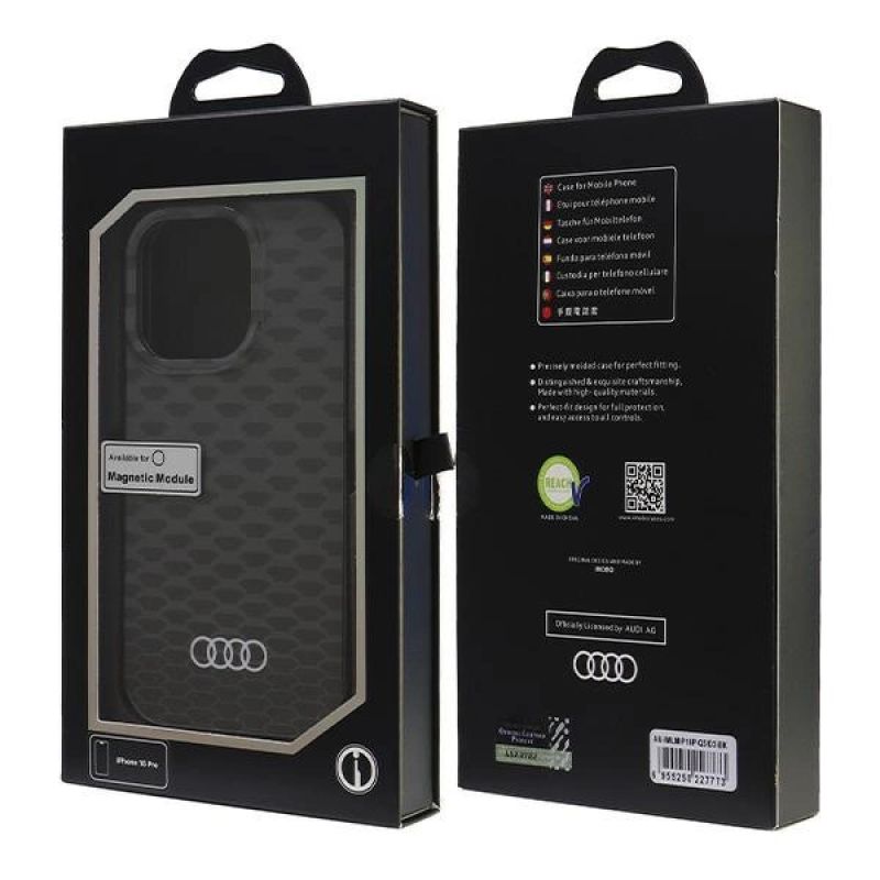 Etui Audi IML Stitching Pattern MagSafe na iPhone 16 Pro 6.3" - czarne - obrazek 7