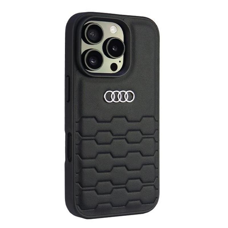 Etui Audi Synthetic Leather na iPhone 16 Pro 6.3" - czarne - obrazek 2