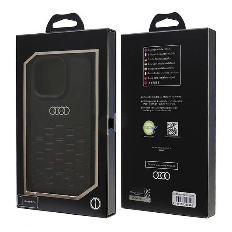 Etui Audi Synthetic Leather na iPhone 16 Pro 6.3" - czarne - obrazek 7