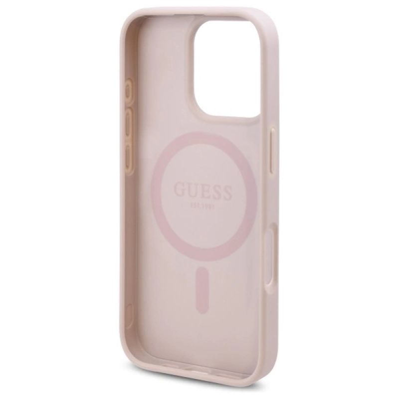 Etui Guess 4G Flowers Print MagSafe na iPhone 16 Pro 6.3" - różowe - obrazek 7