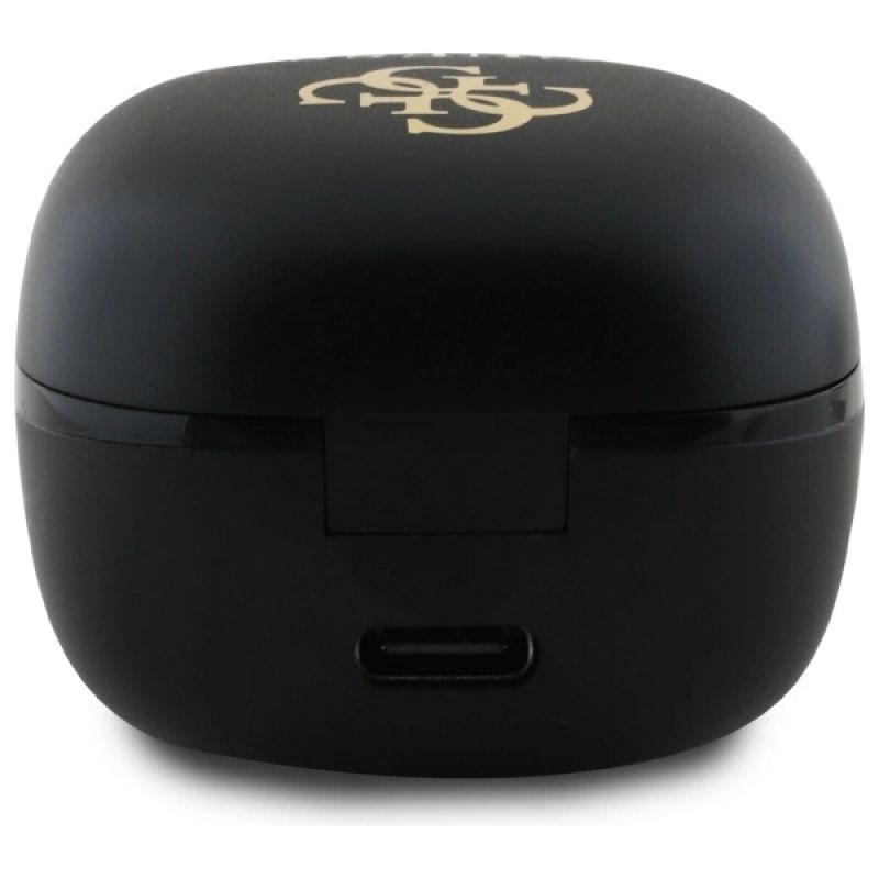 Słuchawki Bluetooth Guess Iridescent 4G Printed Logo TWS + stacja dokująca - czarne - obrazek 4