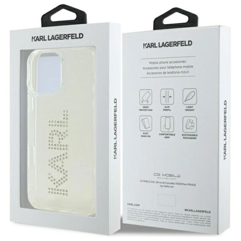 Etui Karl Lagerfeld IML Rhinestones Logo na iPhone 16 Pro Max 6.9" - przezroczyste - obrazek 8