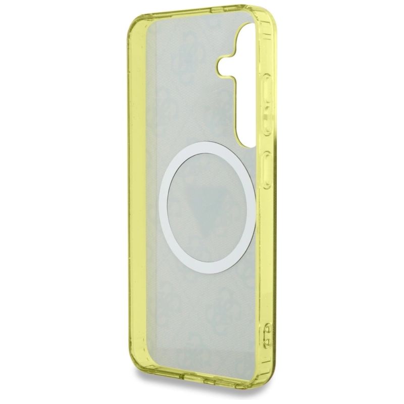 Etui Guess 4G Glitter Triangle Buttons MagSafe do Samsung Galaxy S25 brązowy - obrazek 7