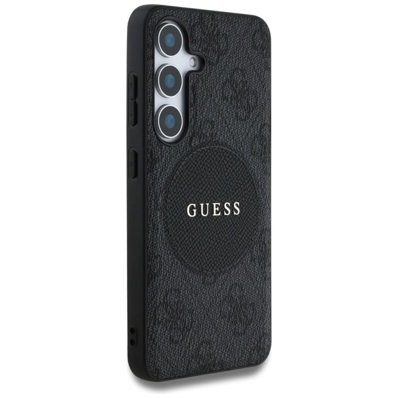 Etui Guess 4G Round Patch Classic Logo MagSafe do Samsung Galaxy S25 Plus czarny - obrazek 4