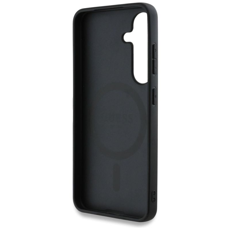 Etui Guess 4G Round Patch Classic Logo MagSafe do Samsung Galaxy S25 Plus czarny - obrazek 7