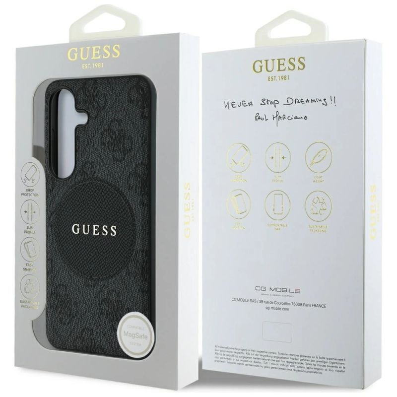 Etui Guess 4G Round Patch Classic Logo MagSafe do Samsung Galaxy S25 Plus czarny - obrazek 8