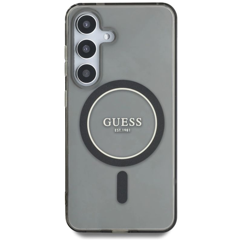 Etui Guess Glitter Circle Classic Logo MagSafe do Samsung Galaxy S25 czarny - obrazek 3