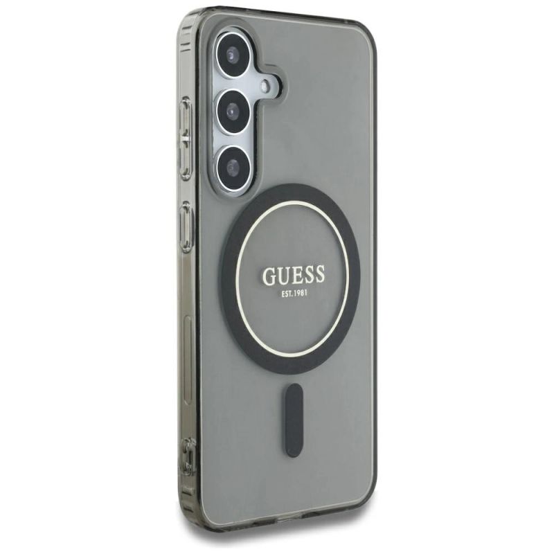 Etui Guess Glitter Circle Classic Logo MagSafe do Samsung Galaxy S25 czarny - obrazek 4