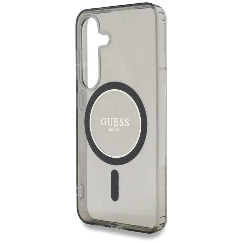 Etui Guess Glitter Circle Classic Logo MagSafe do Samsung Galaxy S25 czarny - obrazek 6