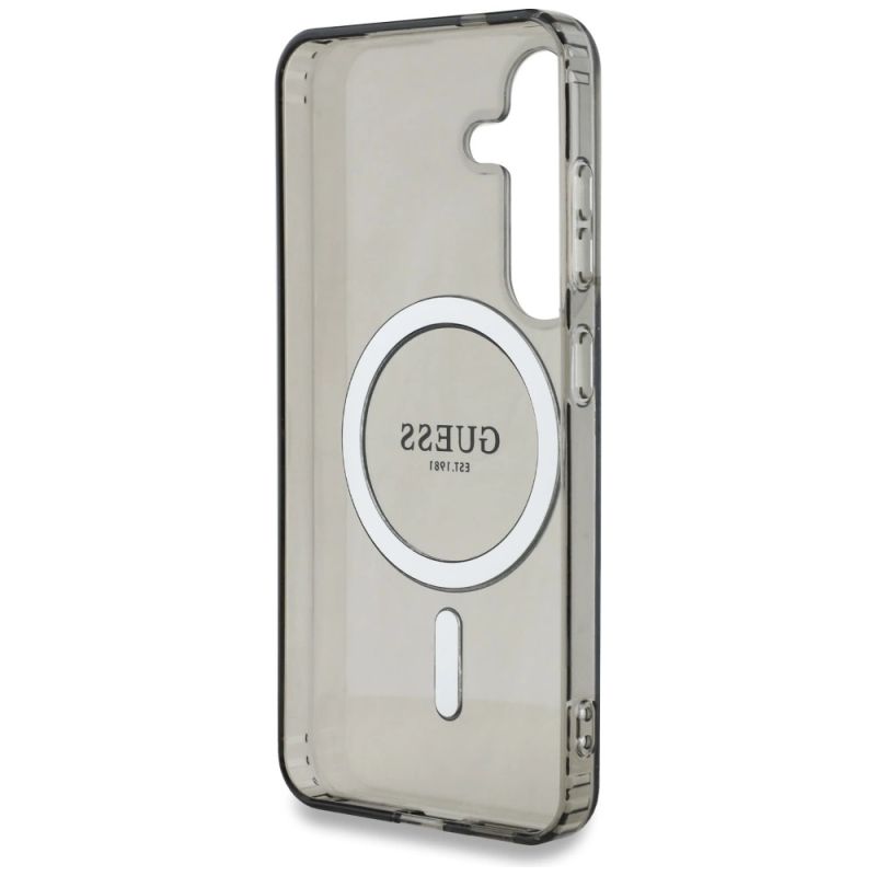 Etui Guess Glitter Circle Classic Logo MagSafe do Samsung Galaxy S25 czarny - obrazek 7