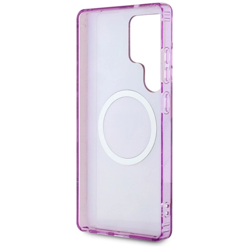 Etui Guess Glitter Flowers Triangle Buttons MagSafe na Samsung Galaxy S25 Ultra - fioletowe - obrazek 7